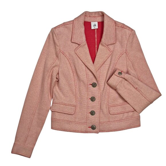 Cabi Amelia Pink Knit Blazer Styled Crop Jacket - Picture 7 of 9